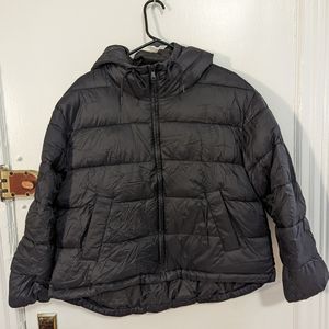Gap hooded black puffer petite medium